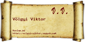 Völgyi Viktor névjegykártya